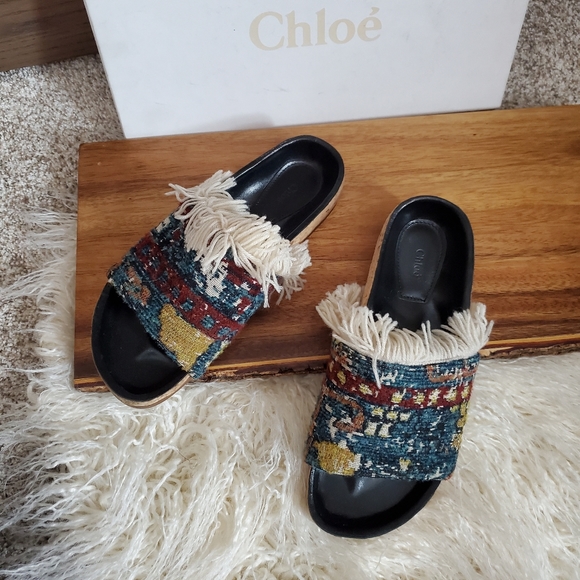 Chloe Shoes - Chloé Kerenn Kilim-Rug Slide Sandal